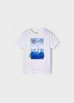 Mayoral White T-Shirt with Yacht Print Style 3001 - Aquarium