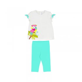 Mayoral Two-Piece Parrot Top & Leggings Set Style 1738 - Agate
