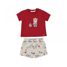 Mayoral Two-Piece Top and Shorts Set Style 1223 - Mars Red
