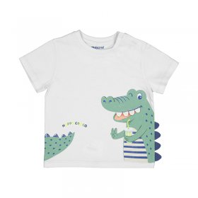 Mayoral Croc Print S/S 3D T-Shirt Style 1022 - Cream