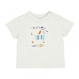 Mayoral Embossed Happy Woof T-Shirt Style 1030 - Cream