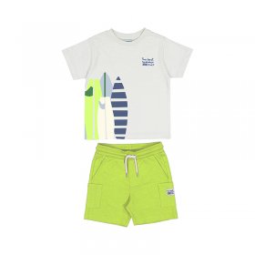 Mayoral Surfboard T-Shirt & Shorts Set Style 3603 - Kiwi